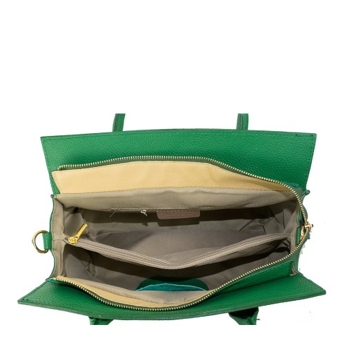 Geanta piele naturala verde GF1117