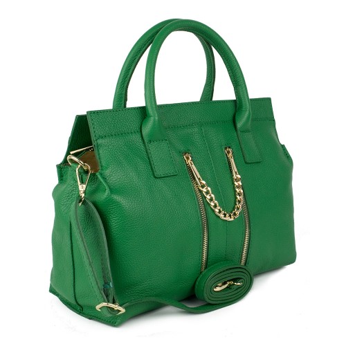 Geanta piele naturala verde GF1117