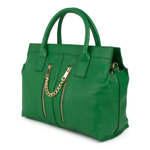 Geanta piele naturala verde GF1117