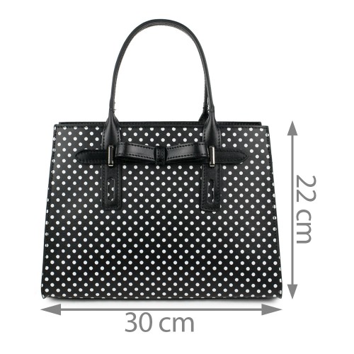 Geanta piele neagra cu buline GF1120