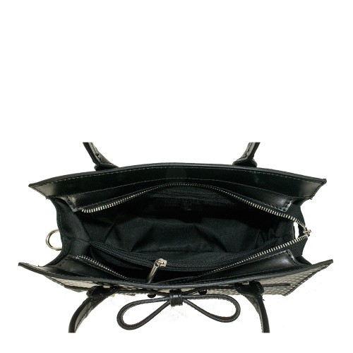 Geanta piele neagra cu buline GF1120