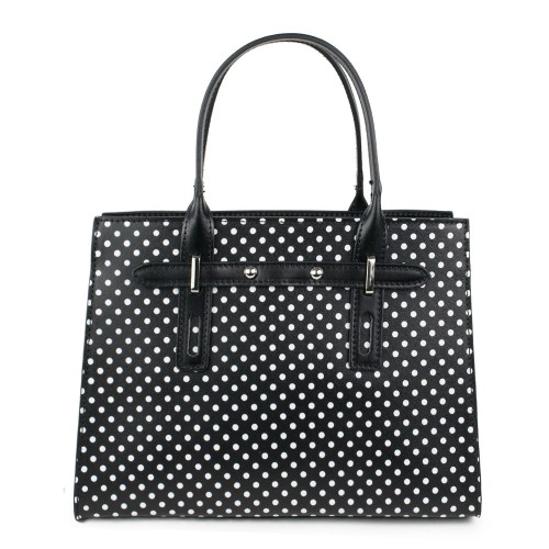 Geanta piele neagra cu buline GF1120