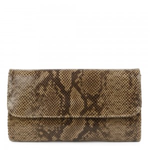 Plic piele taupe imprimeu sarpe GF1154