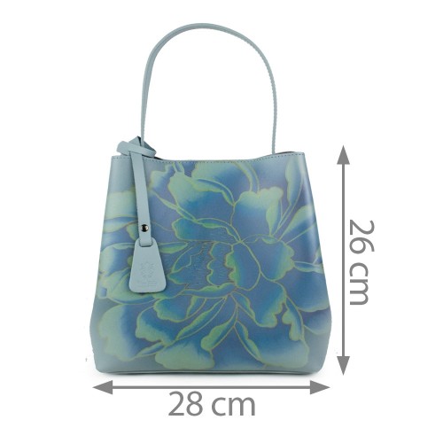 Geanta dama piele bleu imprimeu GF1165