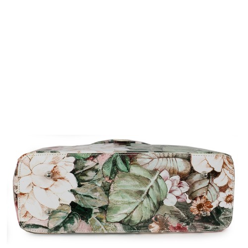 Geanta piele cu imprimeu floral GF1172