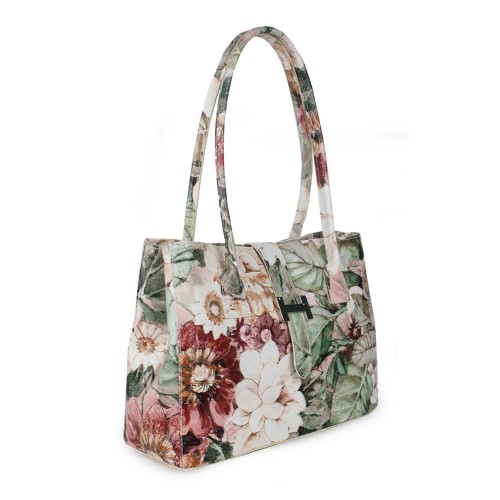 Geanta piele cu imprimeu floral GF1172