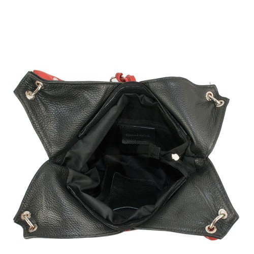 Geanta piele neagra cu ciucuri GF1197