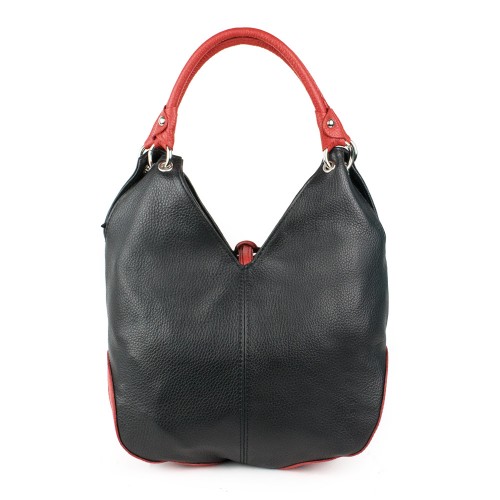 Geanta piele neagra cu ciucuri GF1197
