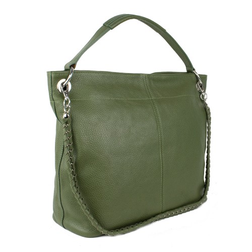 Geanta piele verde kaki GF1203