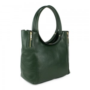 Geanta dama piele naturala verde inchis GF1215