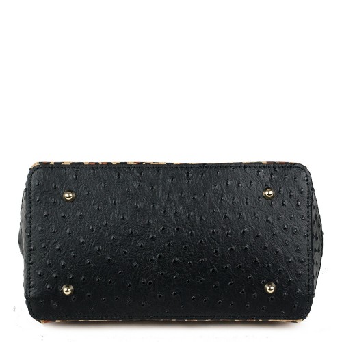 Geanta piele neagra animal print GF1223