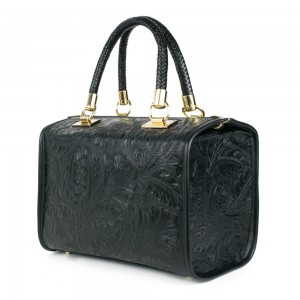 Geanta piele neagra imprimeu GF1251