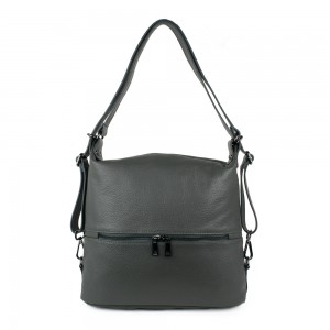 Geanta piele gri inchis tip rucsac GF1268