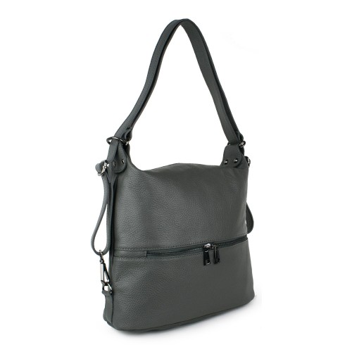Geanta piele gri inchis tip rucsac GF1268