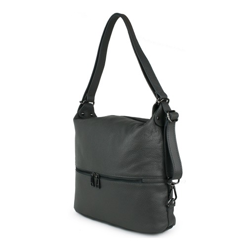 Geanta piele gri inchis tip rucsac GF1268