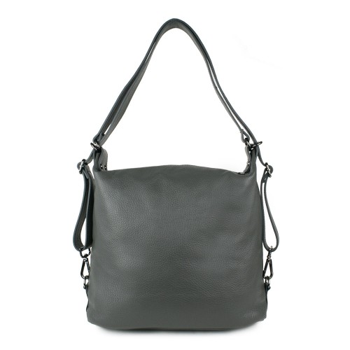 Geanta piele gri inchis tip rucsac GF1268