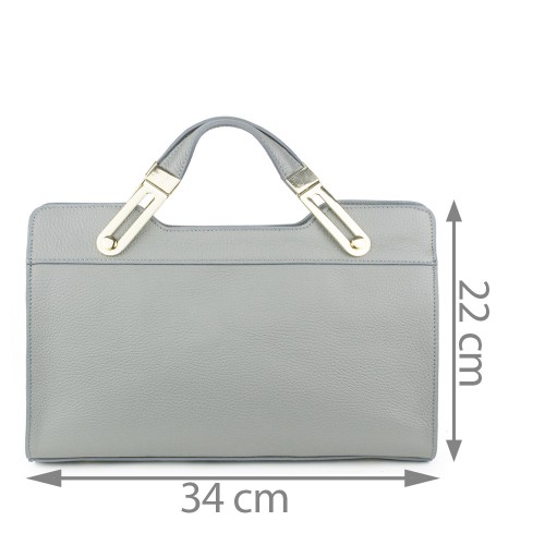 Geanta piele gri deschis GF1293