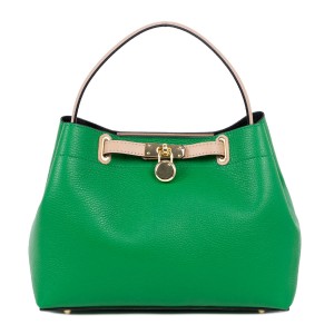 Geanta piele naturala verde GF1302