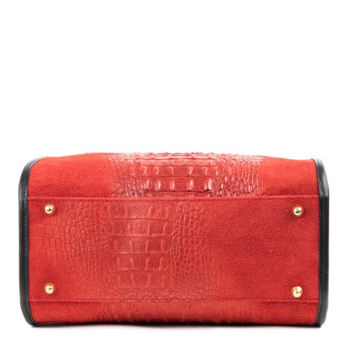 Geanta piele rosie imprimeu GF1327