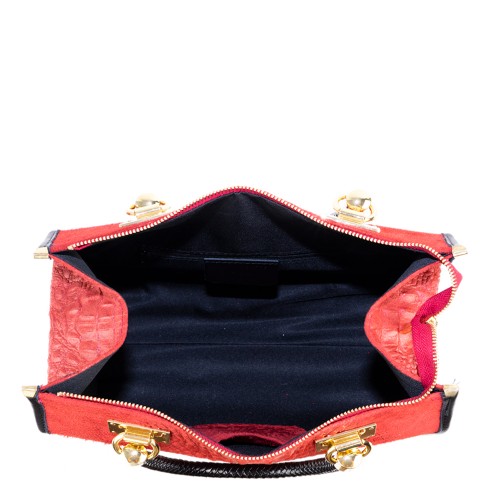 Geanta piele rosie imprimeu GF1327