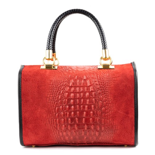Geanta piele rosie imprimeu GF1327
