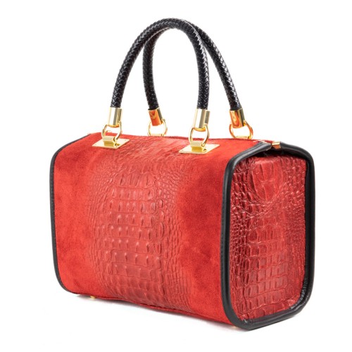 Geanta piele rosie imprimeu GF1327