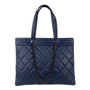 Geanta matlasata piele bleumarin GF1370