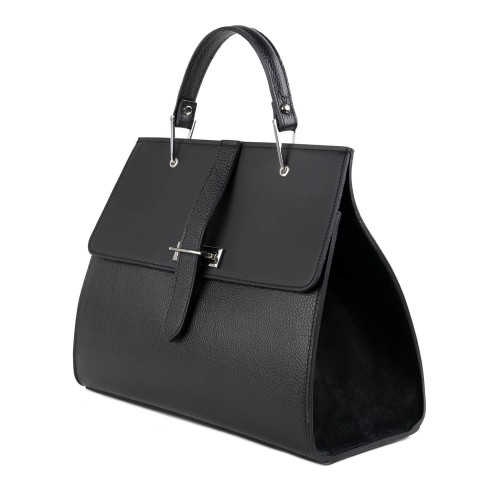 Geanta dama piele naturala neagra GF1412