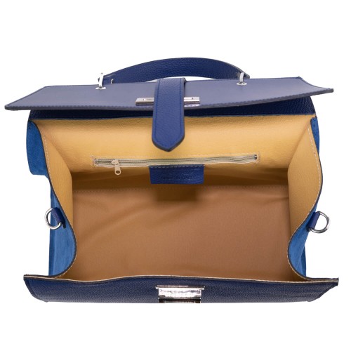 Geanta dama piele naturala bleumarin GF1415