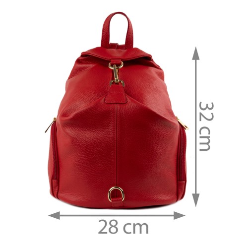 Rucsac piele naturala rosu GF1417