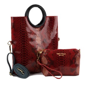 Gentuta tip plic piele rosie sarpe GF1439