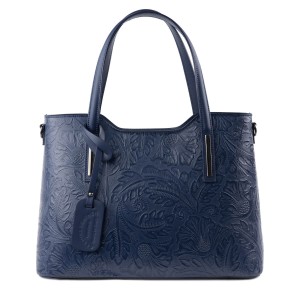 Geanta piele bleumarin imprimeu GF1448