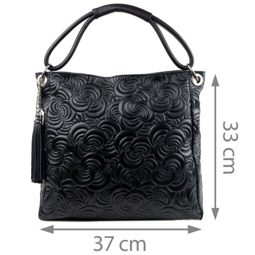 Geanta piele gravata neagra GF1456