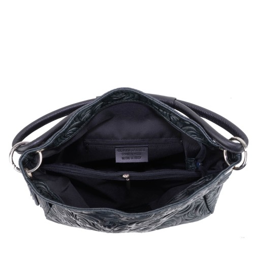 Geanta piele gravata neagra GF1456