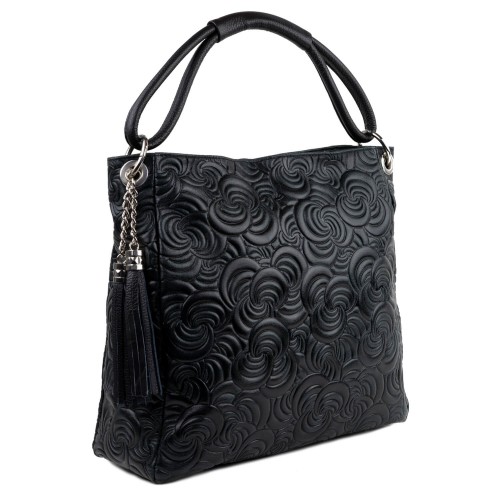 Geanta piele gravata neagra GF1456