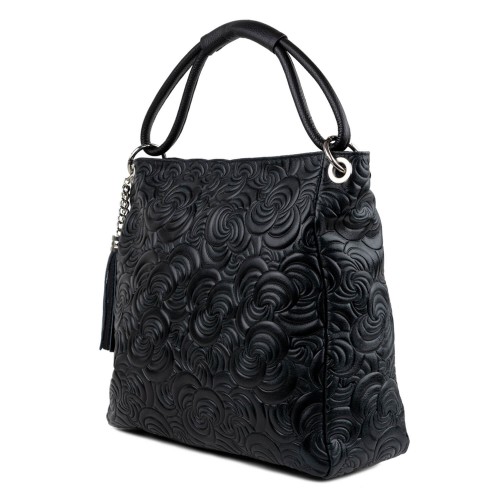 Geanta piele gravata neagra GF1456
