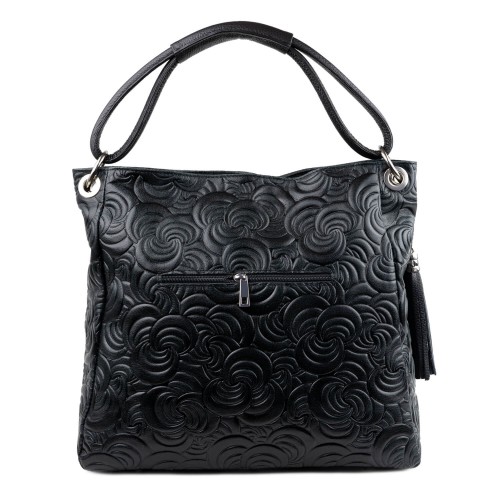 Geanta piele gravata neagra GF1456