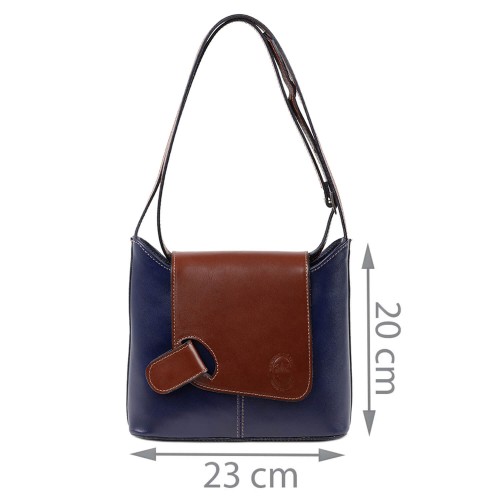 Gentuta piele bleumarin cu maro GF1462