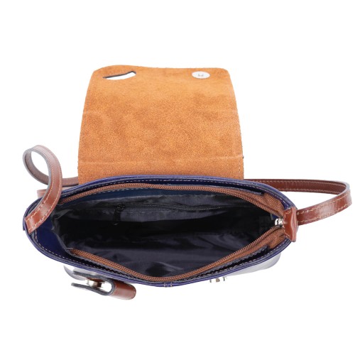 Gentuta piele bleumarin cu maro GF1462