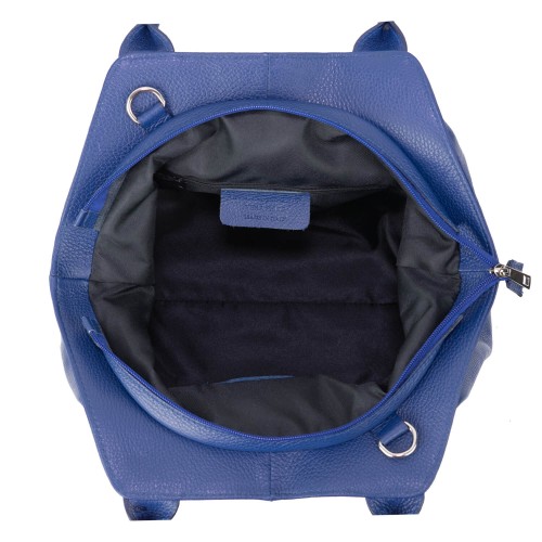 Geanta piele bleumarin cu ciucuri GF1467