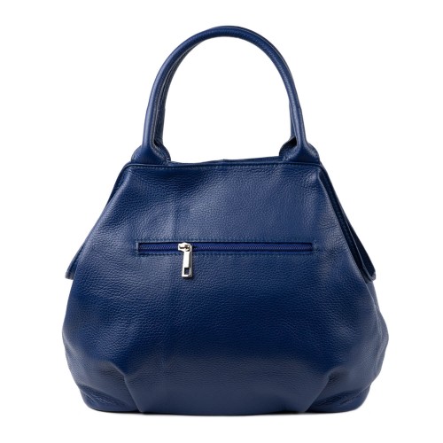 Geanta piele bleumarin cu ciucuri GF1467