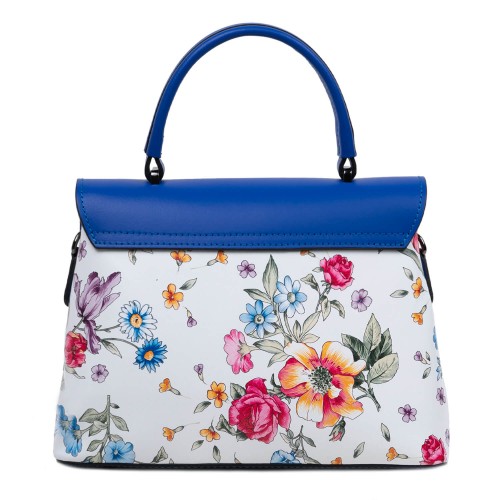 Gentuta dama piele albastru/flori multicolor GF1570