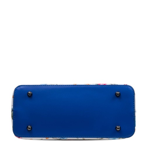 Gentuta dama piele albastru/flori multicolor GF1570