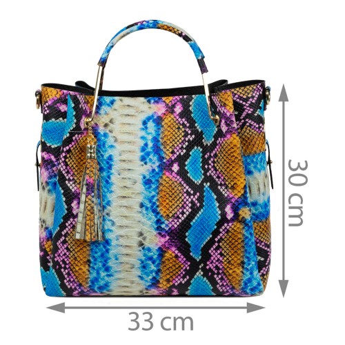 Geanta sarpe piele imprimeu multicolor GF1604