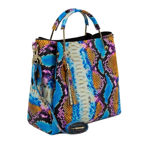 Geanta sarpe piele imprimeu multicolor GF1604