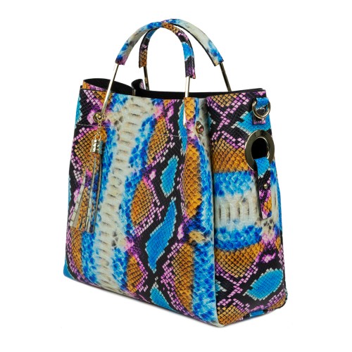 Geanta sarpe piele imprimeu multicolor GF1604