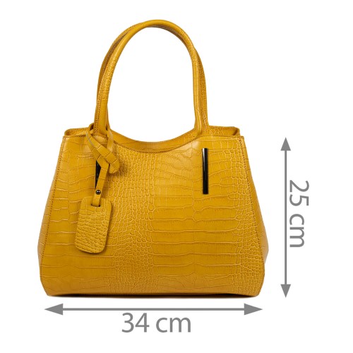 Geanta imprimeu piele galbena GF1607