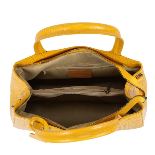 Geanta imprimeu piele galbena GF1607