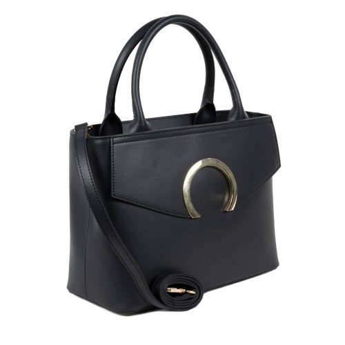 Geanta piele naturala neagra GF1631
