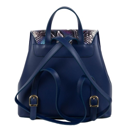 Rucsac piele bleumarin imprimeu sarpe GF1636